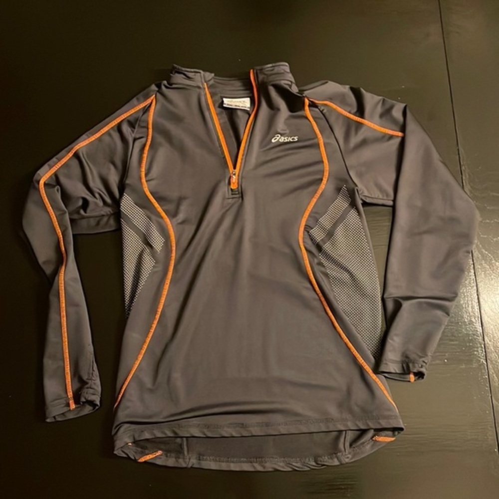 ASICS Small Gray and Orange Long Sleeve